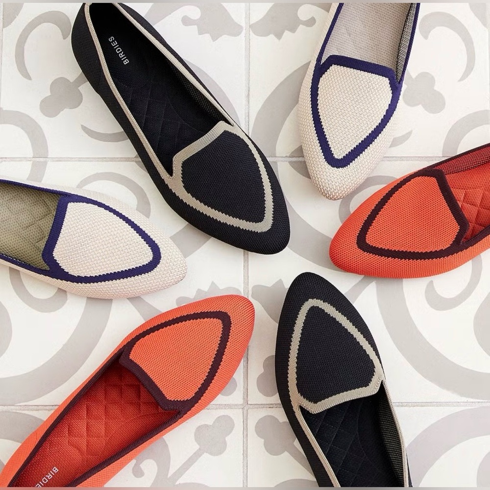 Birdies Coral Reef and Black Loafers